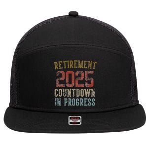 Retirement 2025 Countdown In Progress Retired 2025 7 Panel Mesh Trucker Snapback Hat