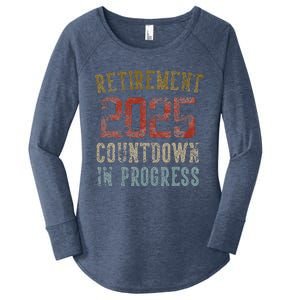 Retirement 2025 Countdown In Progress Retired 2025 Women's Perfect Tri Tunic Long Sleeve Shirt