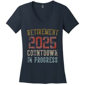 Retirement 2025 Countdown In Progress Retired 2025 Women's V-Neck T-Shirt