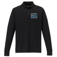 Retirement 2025 Countdown In Progress Funny Retiring Retired Gift Performance Long Sleeve Polo