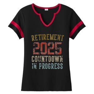 Retirement 2025 Countdown In Progress Retired 2025 Gift Ladies Halftime Notch Neck Tee