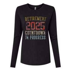 Retirement 2025 Countdown In Progress Retired 2025 Gift Womens Cotton Relaxed Long Sleeve T-Shirt