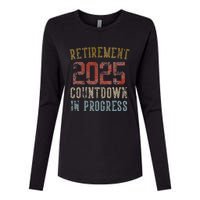 Retirement 2025 Countdown In Progress Retired 2025 Gift Womens Cotton Relaxed Long Sleeve T-Shirt