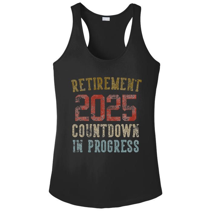 Retirement 2025 Countdown In Progress Retired 2025 Gift Ladies PosiCharge Competitor Racerback Tank