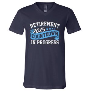 Retirement 2025 Countdown In Progress Funny Retiring Retired V-Neck T-Shirt