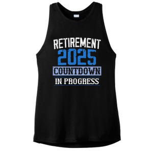 Retirement 2025 Countdown In Progress Retired 2025 Ladies PosiCharge Tri-Blend Wicking Tank