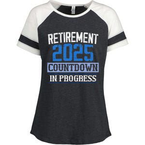 Retirement 2025 Countdown In Progress Retired 2025 Enza Ladies Jersey Colorblock Tee