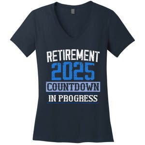 Retirement 2025 Countdown In Progress Retired 2025 Women's V-Neck T-Shirt