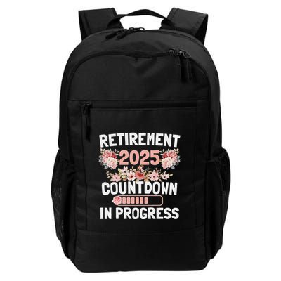 Retirement 2025 Countdown In Progress Funny Flower Daily Commute Backpack
