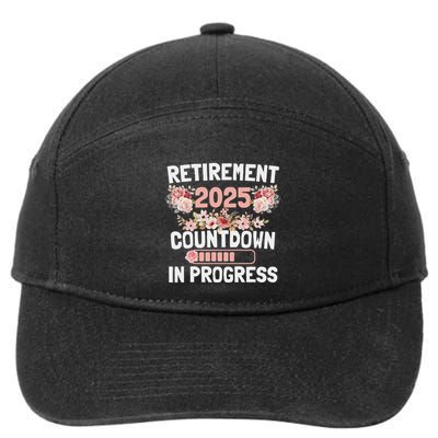 Retirement 2025 Countdown In Progress Funny Flower 7-Panel Snapback Hat