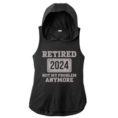 Retired 2024 Decoration Retirement Ladies PosiCharge Tri-Blend Wicking Draft Hoodie Tank