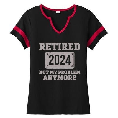 Retired 2024 Decoration Retirement Ladies Halftime Notch Neck Tee