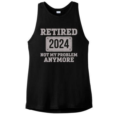 Retired 2024 Decoration Retirement Ladies PosiCharge Tri-Blend Wicking Tank