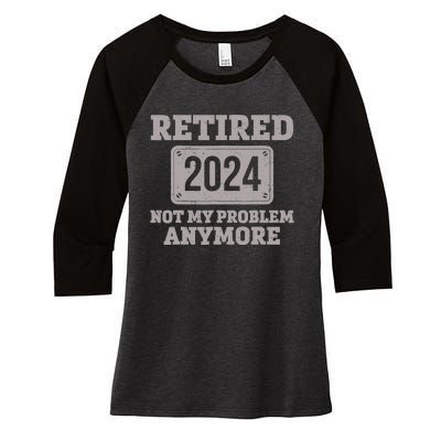 Retired 2024 Decoration Retirement Women's Tri-Blend 3/4-Sleeve Raglan Shirt