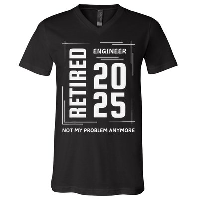 Retired 2025 Engineer Retirement Forhumor V-Neck T-Shirt