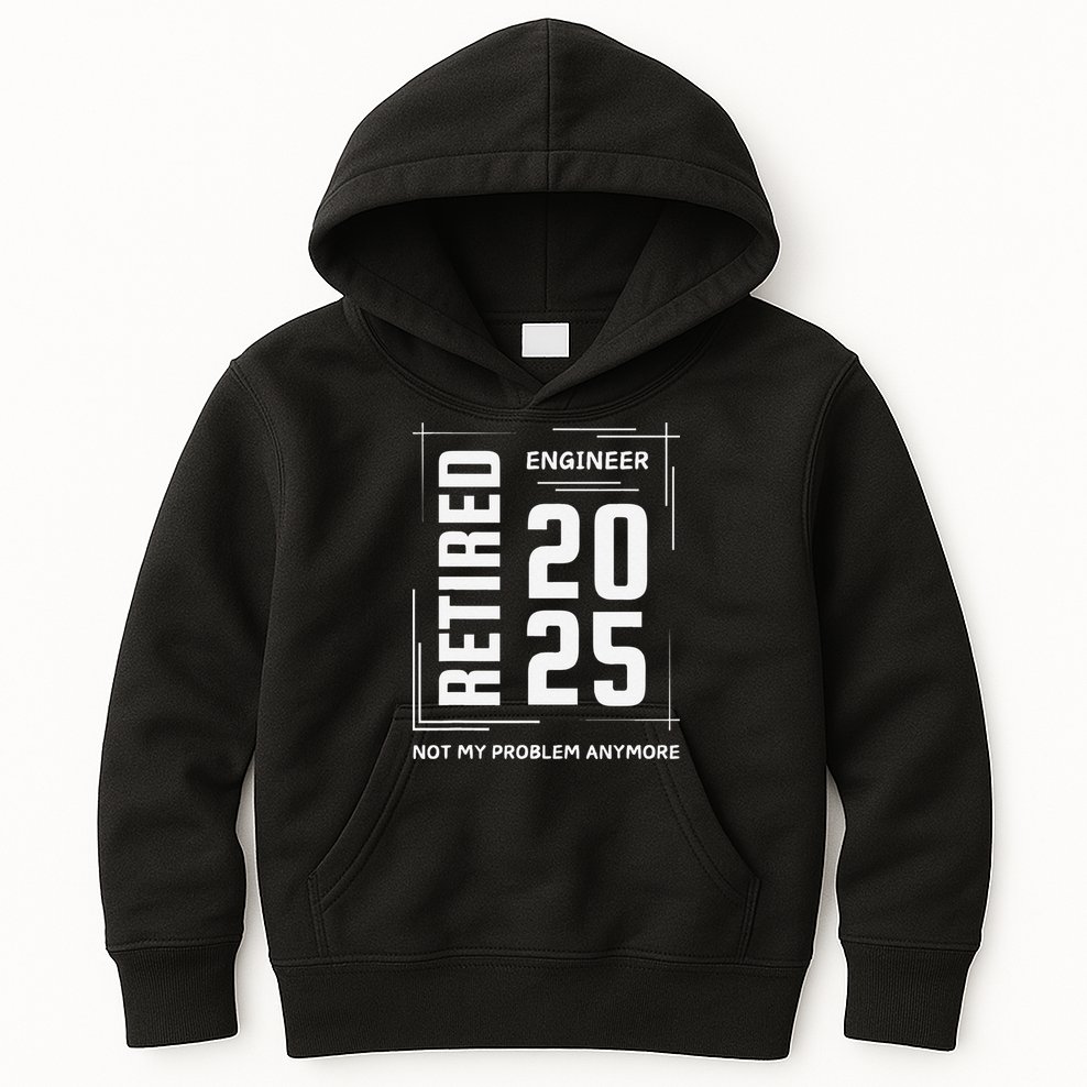 Retired 2025 Engineer Retirement Forhumor Kids Hoodie