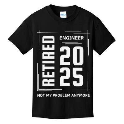 Retired 2025 Engineer Retirement Forhumor Kids T-Shirt