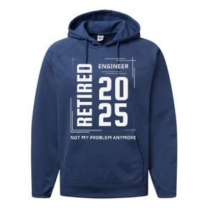 Retired 2025 Engineer Retirement Forhumor Performance Fleece Hoodie