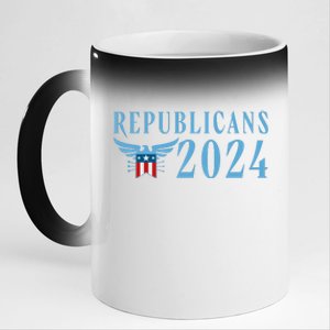 Republicans 2024 Election Logo 11oz Black Color Changing Mug