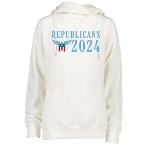 Republicans 2024 Election Logo Womens Funnel Neck Pullover Hood