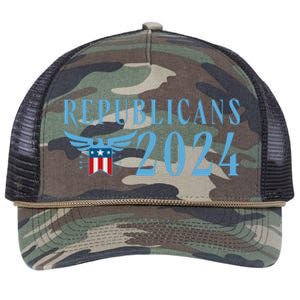 Republicans 2024 Election Logo Retro Rope Trucker Hat Cap