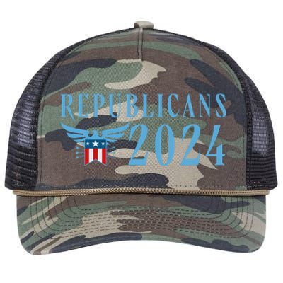 Republicans 2024 Election Logo Retro Rope Trucker Hat Cap