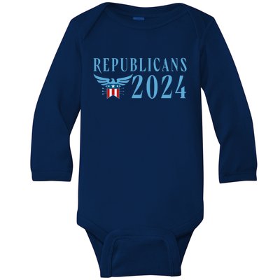 Republicans 2024 Election Logo Baby Long Sleeve Bodysuit