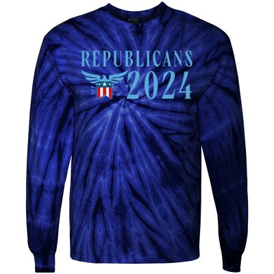 Republicans 2024 Election Logo Tie-Dye Long Sleeve Shirt