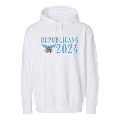 Republicans 2024 Election Logo Garment-Dyed Fleece Hoodie