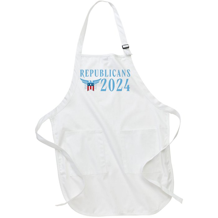 Republicans 2024 Election Logo Full-Length Apron With Pockets