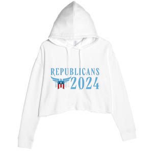 Republicans 2024 Election Logo Crop Fleece Hoodie