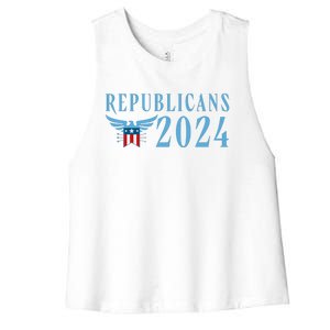 Republicans 2024 Election Logo Women's Racerback Cropped Tank