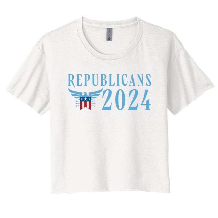 Republicans 2024 Election Logo Women's Crop Top Tee