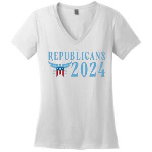 Republicans 2024 Election Logo Women's V-Neck T-Shirt