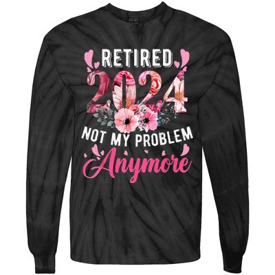 Retired 2024 Funny Retirement Tie-Dye Long Sleeve Shirt