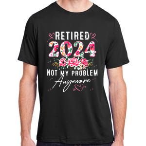 Retired 2024 Funny Retirement Gifts For Women 2024 Floral Adult ChromaSoft Performance T-Shirt