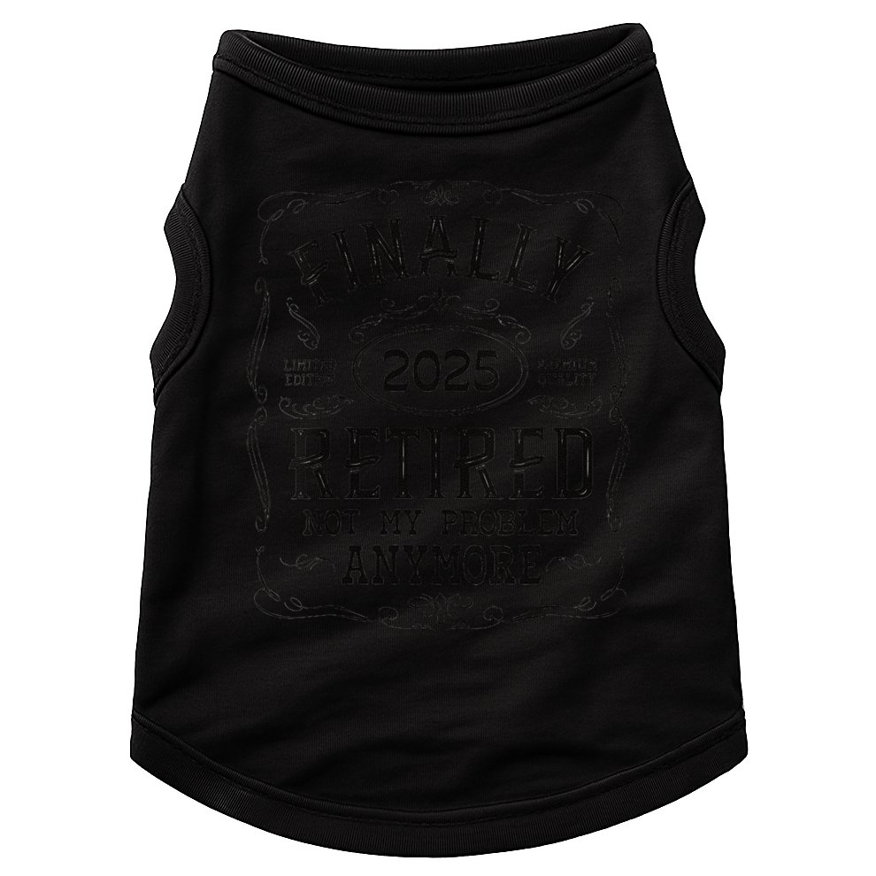 Retirement 2025 Finally Retired Vintage Whiskey Label Gift Doggie Tank