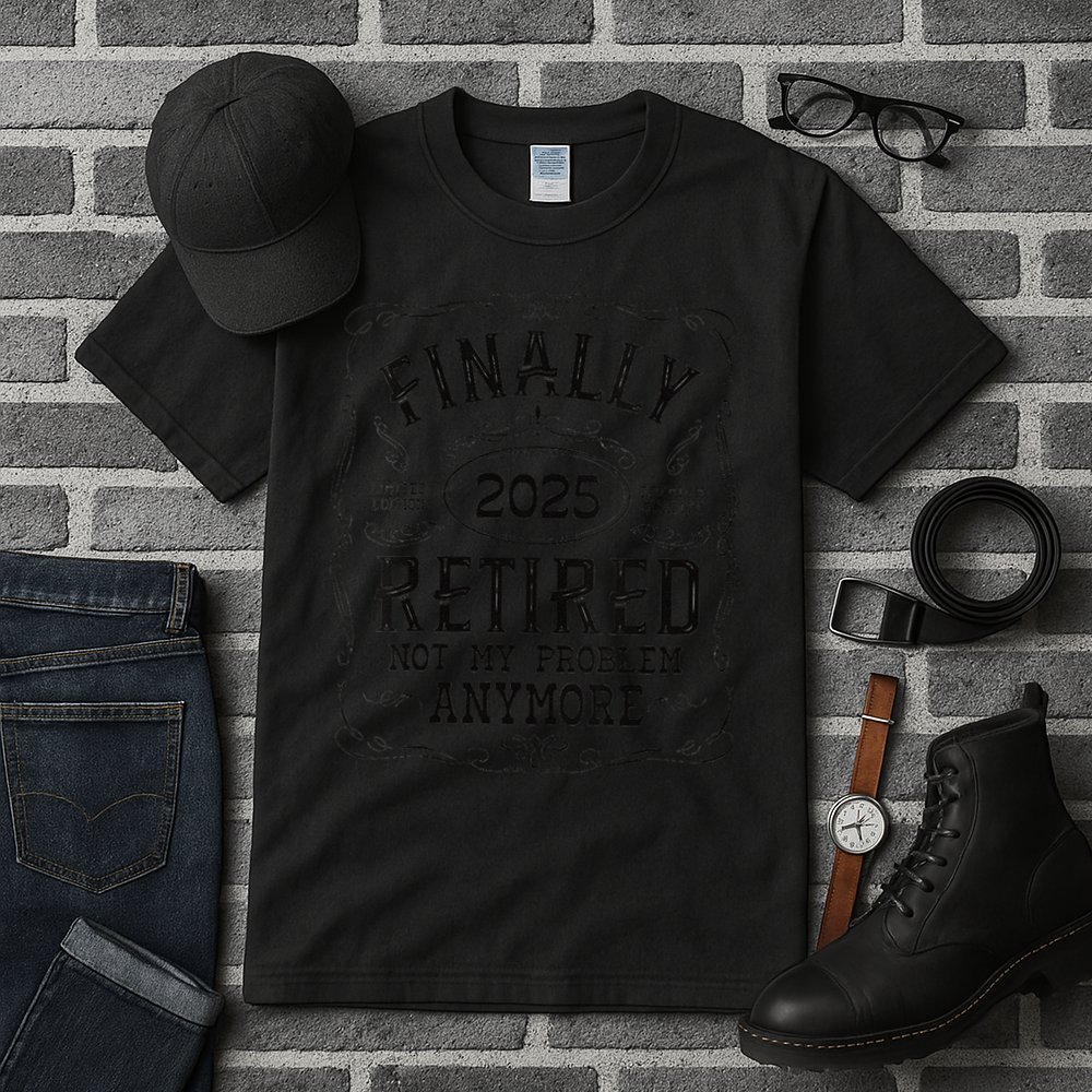 Retirement 2025 Finally Retired Vintage Whiskey Label Gift Tall T-Shirt