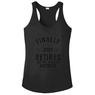 Retirement 2025 Finally Retired Vintage Whiskey Label Gift Ladies PosiCharge Competitor Racerback Tank