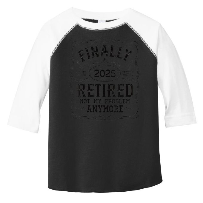 Retirement 2025 Finally Retired Vintage Whiskey Label Gift Toddler Fine Jersey T-Shirt