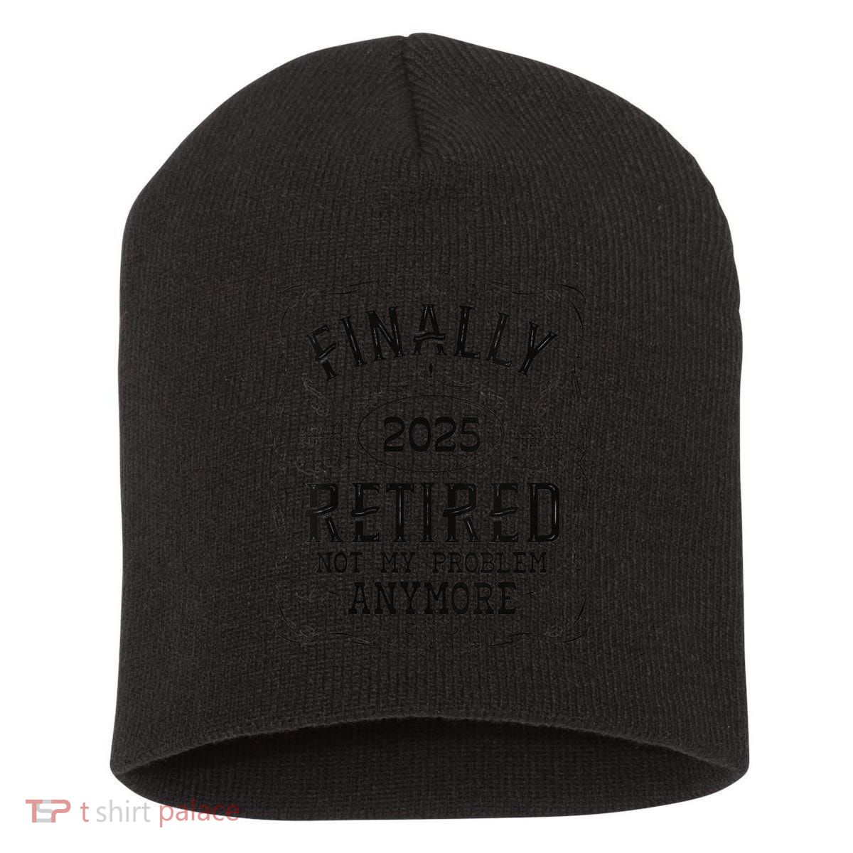 Retirement 2025 Finally Retired Vintage Whiskey Label Gift Short Acrylic Beanie