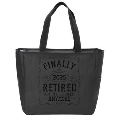 Retirement 2025 Finally Retired Vintage Whiskey Label Gift Zip Tote Bag