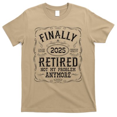 Retirement 2025 Finally Retired Vintage Whiskey Label Gift T-Shirt