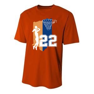 Retro 22 Female Basketball Player Youth Performance Sprint T-Shirt