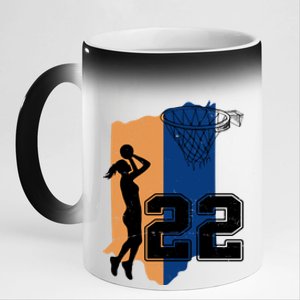 Retro 22 Female Basketball Player 11oz Black Color Changing Mug