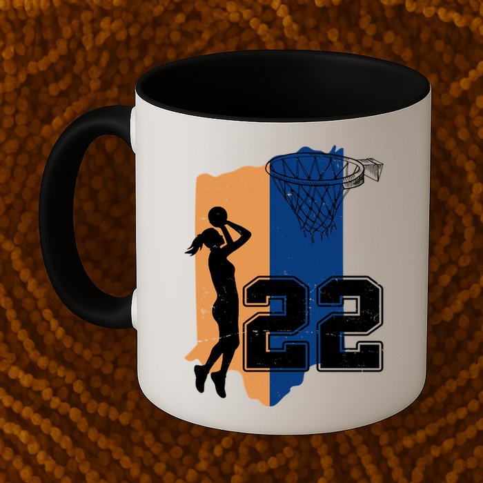 Retro 22 Female Basketball Player Mug