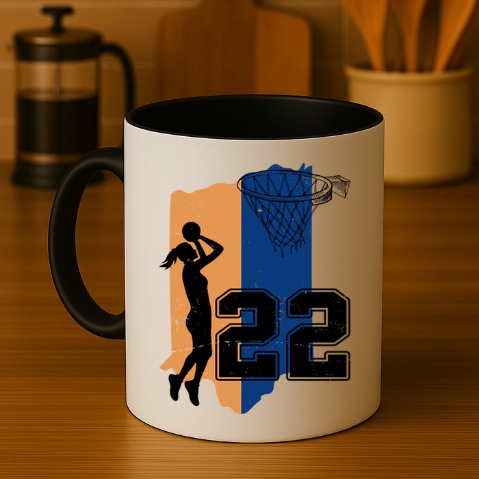 Retro 22 Female Basketball Player Mug