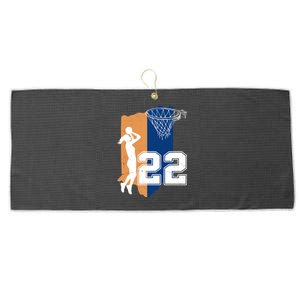 Retro 22 Female Basketball Player Large Microfiber Waffle Golf Towel