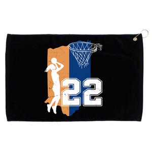 Retro 22 Female Basketball Player Grommeted Golf Towel