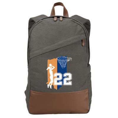 Retro 22 Female Basketball Player Cotton Canvas Backpack